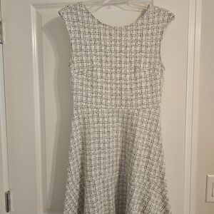 LOFT Black and White Tweed Mini Dress